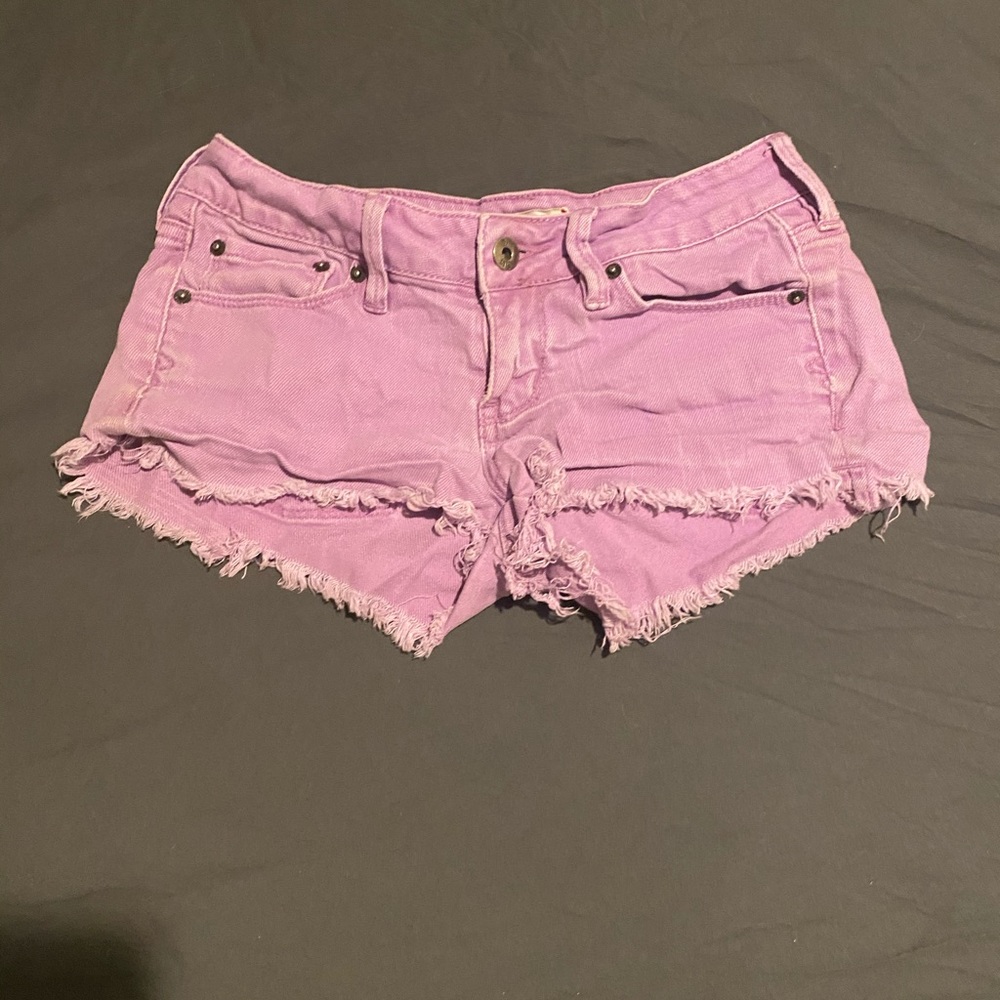 Purple Distressed Shorts